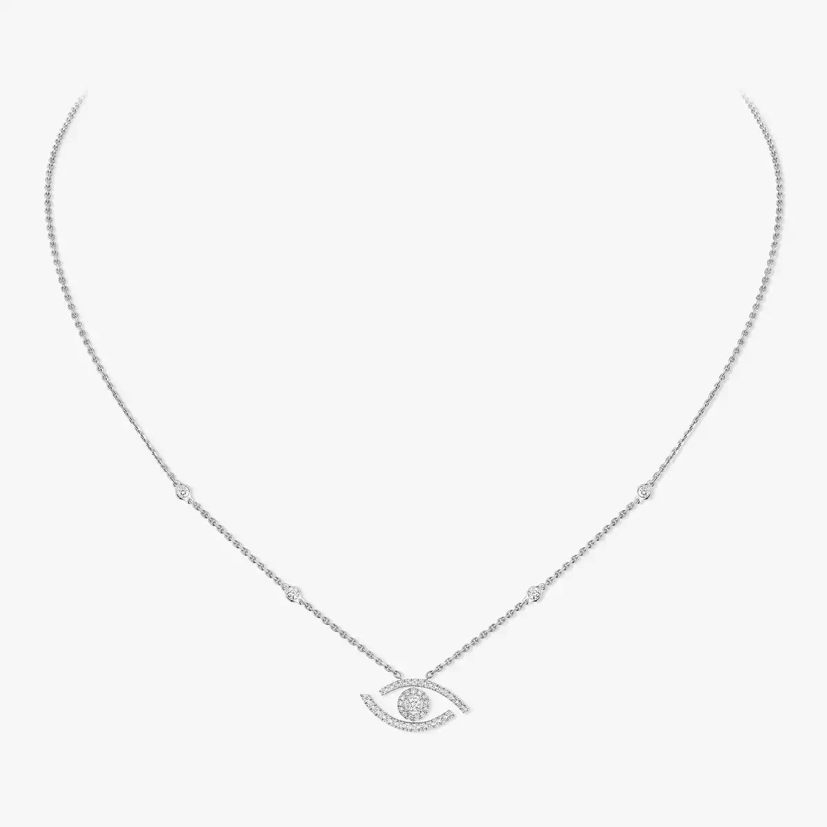 [Leaves]PAVÉ DIAMOND LUCKY EYE NECKLACE