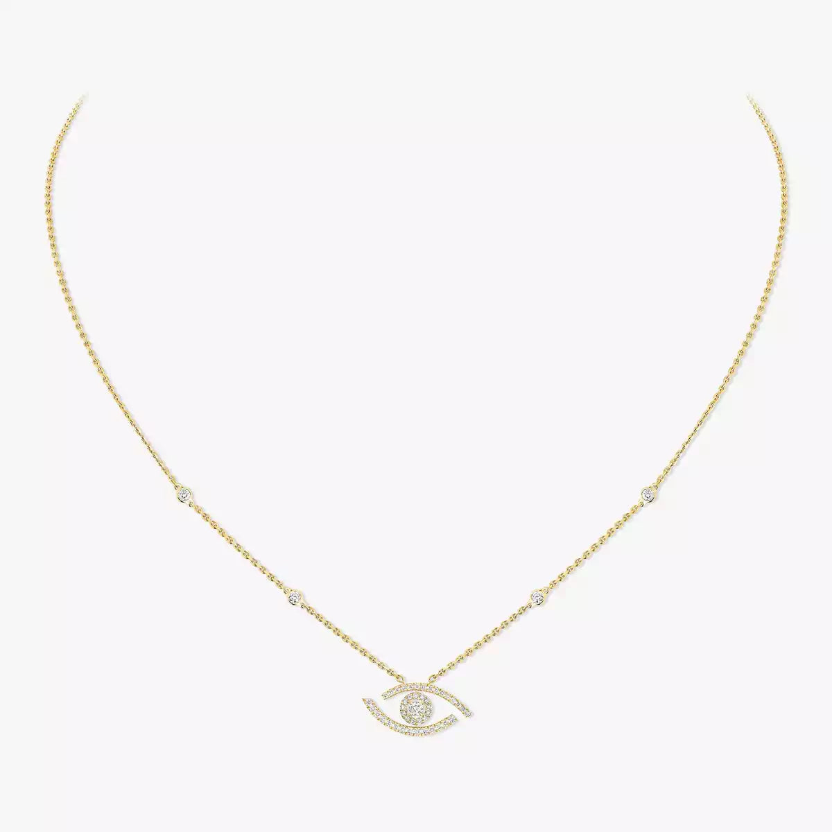 [Leaves]PAVÉ DIAMOND LUCKY EYE NECKLACE