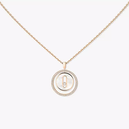 [Leaves]Lucky Move Diamond Necklace in Rose Gold and White Mother-of-Pearl