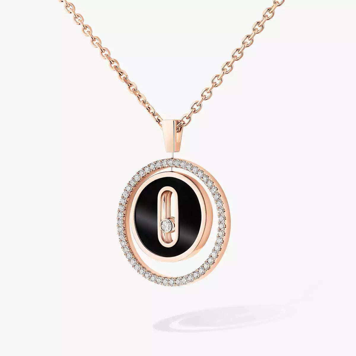 [Leaves]Lucky Move Diamond Necklace in Rose Gold and White Mother-of-Pearl