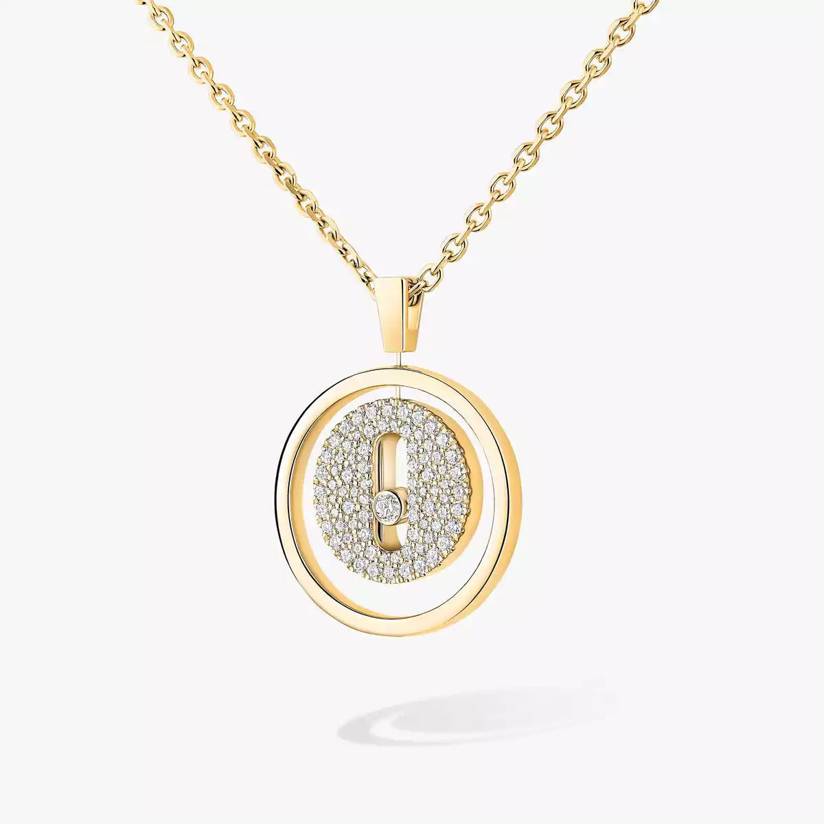 [Leaves]LUCKY MOVE FULL PAVÉ DIAMOND NECKLACE