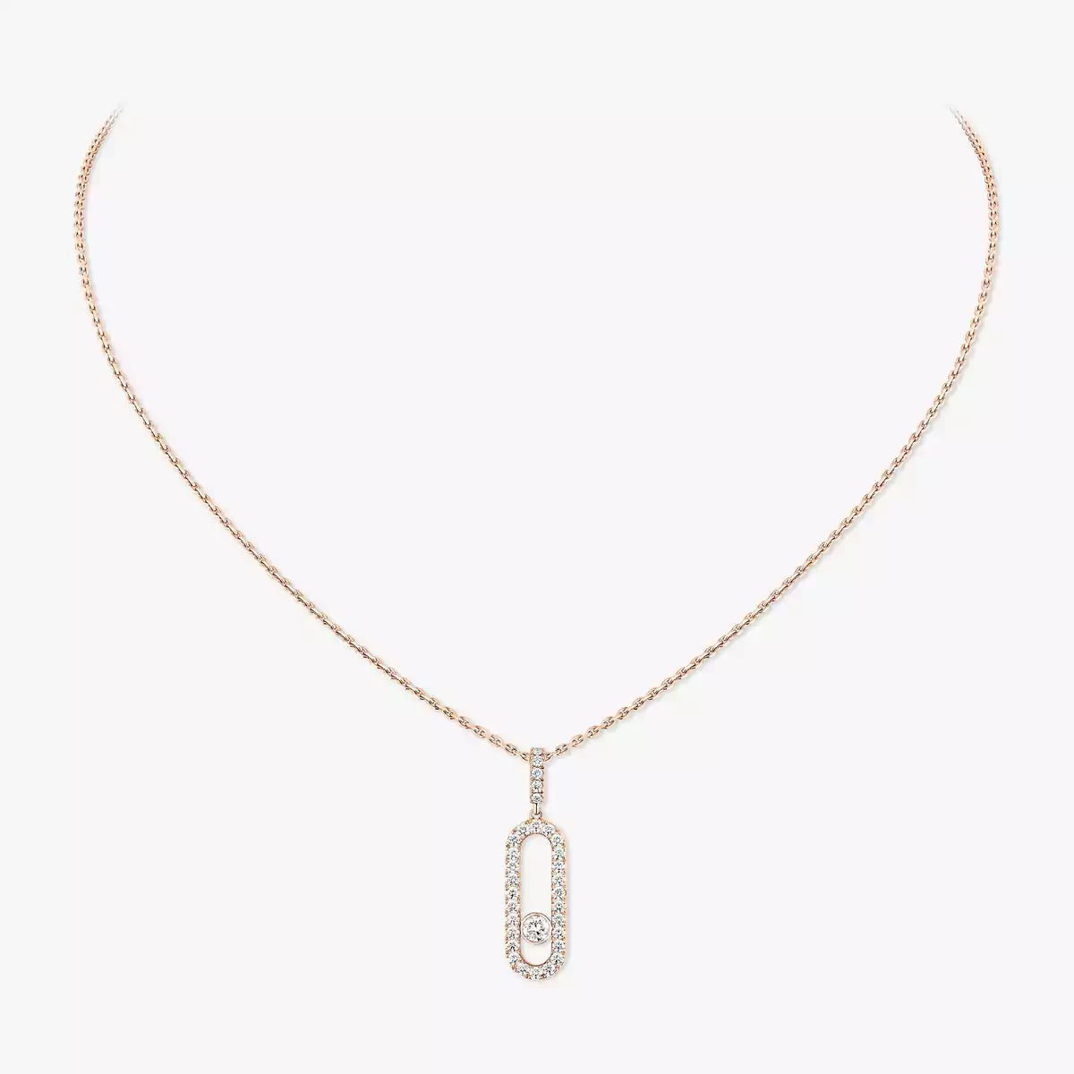 [Leaves]MOVE UNO FULL PAVÉ DIAMOND NECKLACE