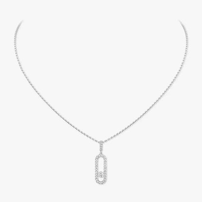 [Leaves]MOVE UNO FULL PAVÉ DIAMOND NECKLACE