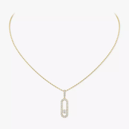 [Leaves]MOVE UNO FULL PAVÉ DIAMOND NECKLACE
