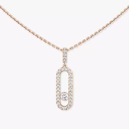 [Leaves]Move Uno Diamond Necklace in Rose Gold