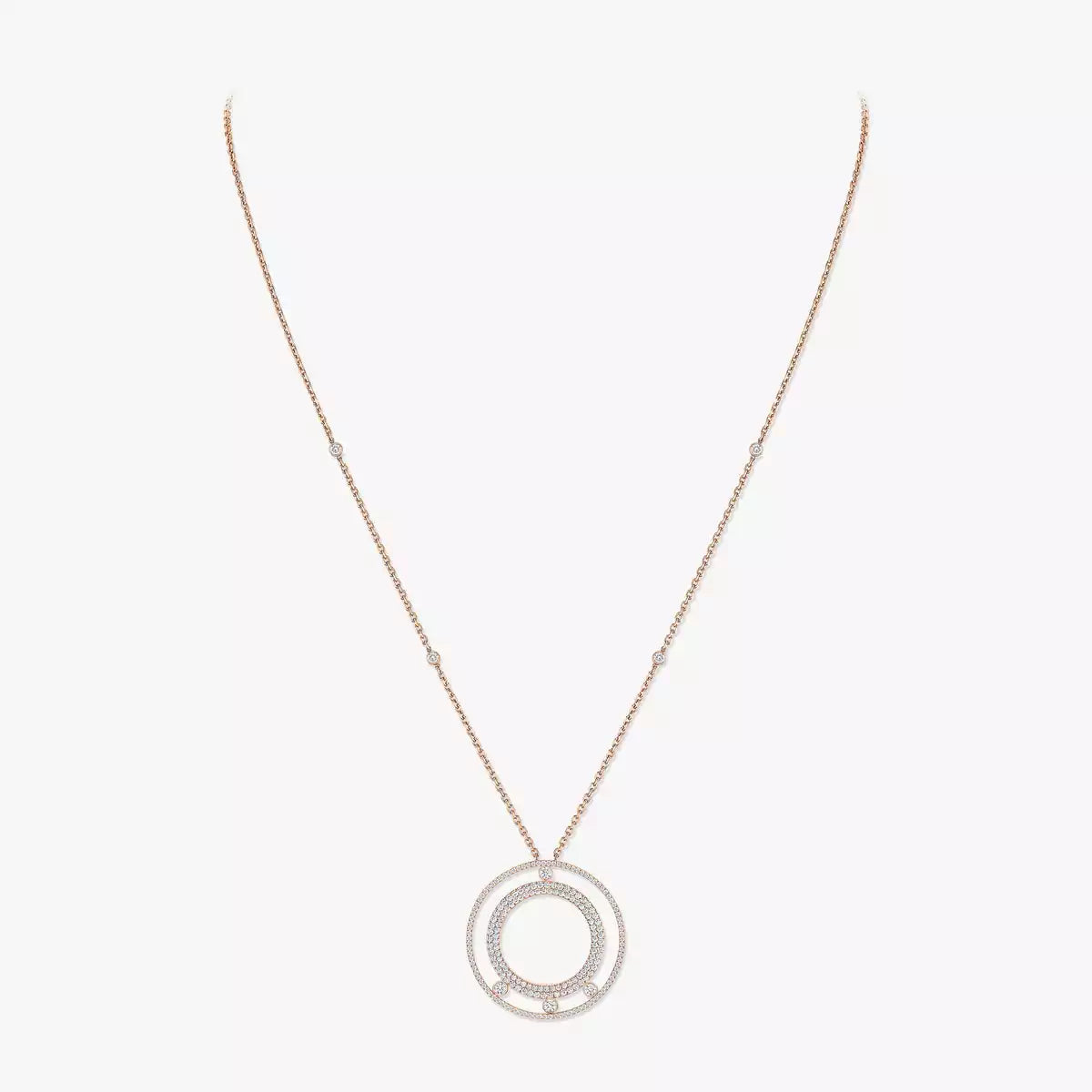 [Leaves]MOVE ROMANE LONG PAVÉ DIAMOND NECKLACE