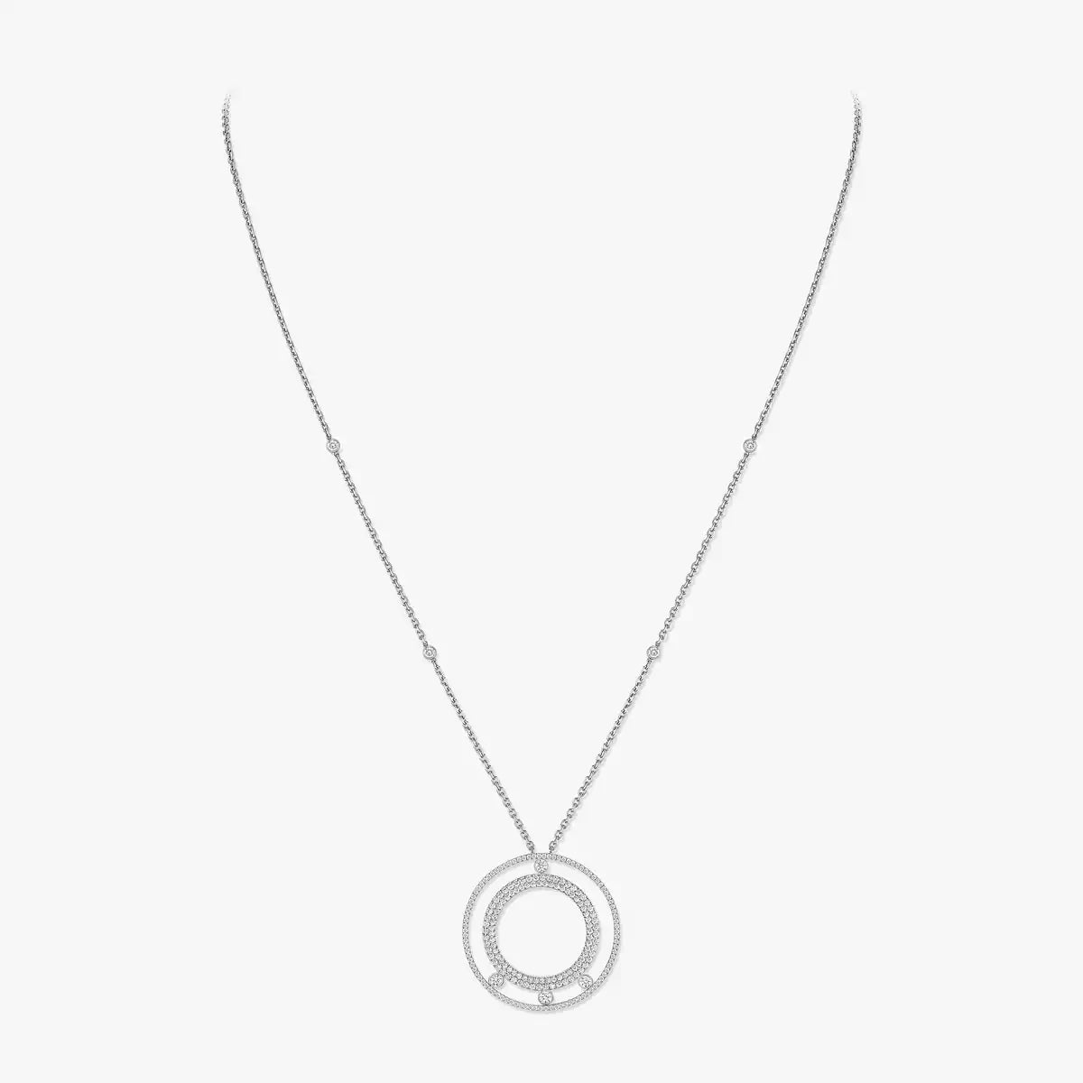 [Leaves]MOVE ROMANE LONG PAVÉ DIAMOND NECKLACE