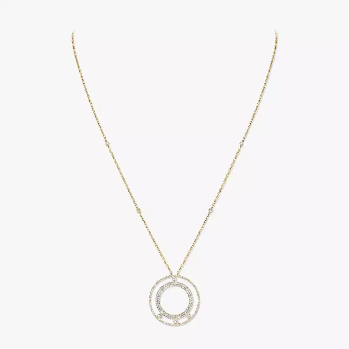 [Leaves]MOVE ROMANE LONG PAVÉ DIAMOND NECKLACE