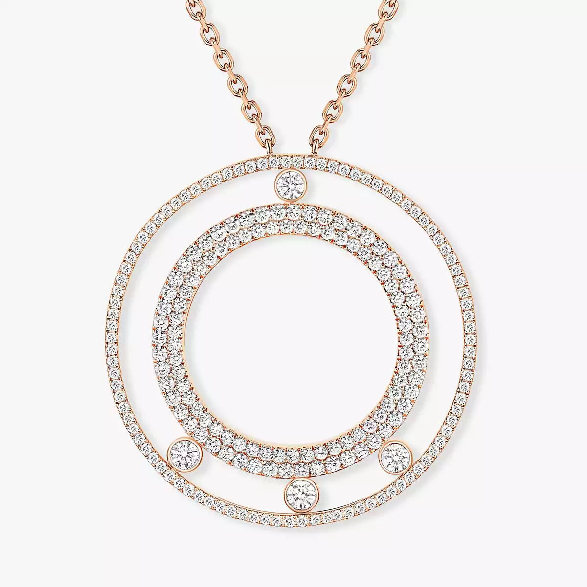 [Leaves]MOVE ROMANE LONG PAVÉ DIAMOND NECKLACE