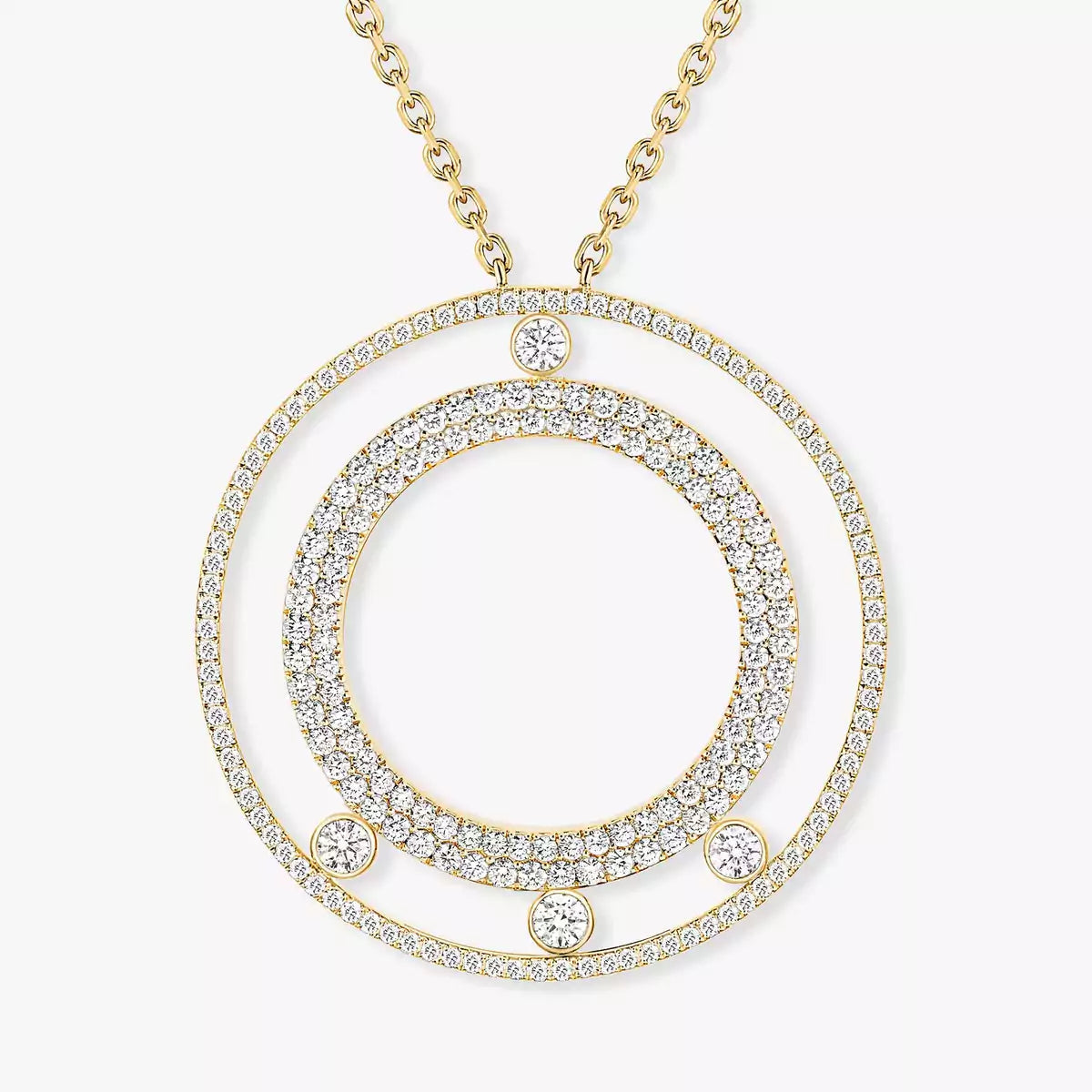 [Leaves]MOVE ROMANE LONG PAVÉ DIAMOND NECKLACE