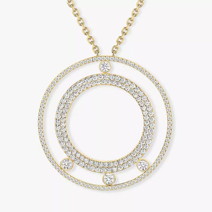 [Leaves]MOVE ROMANE LONG PAVÉ DIAMOND NECKLACE