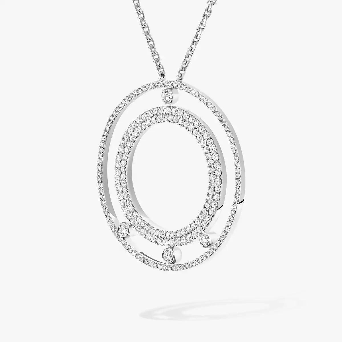 [Leaves]MOVE ROMANE LONG PAVÉ DIAMOND NECKLACE
