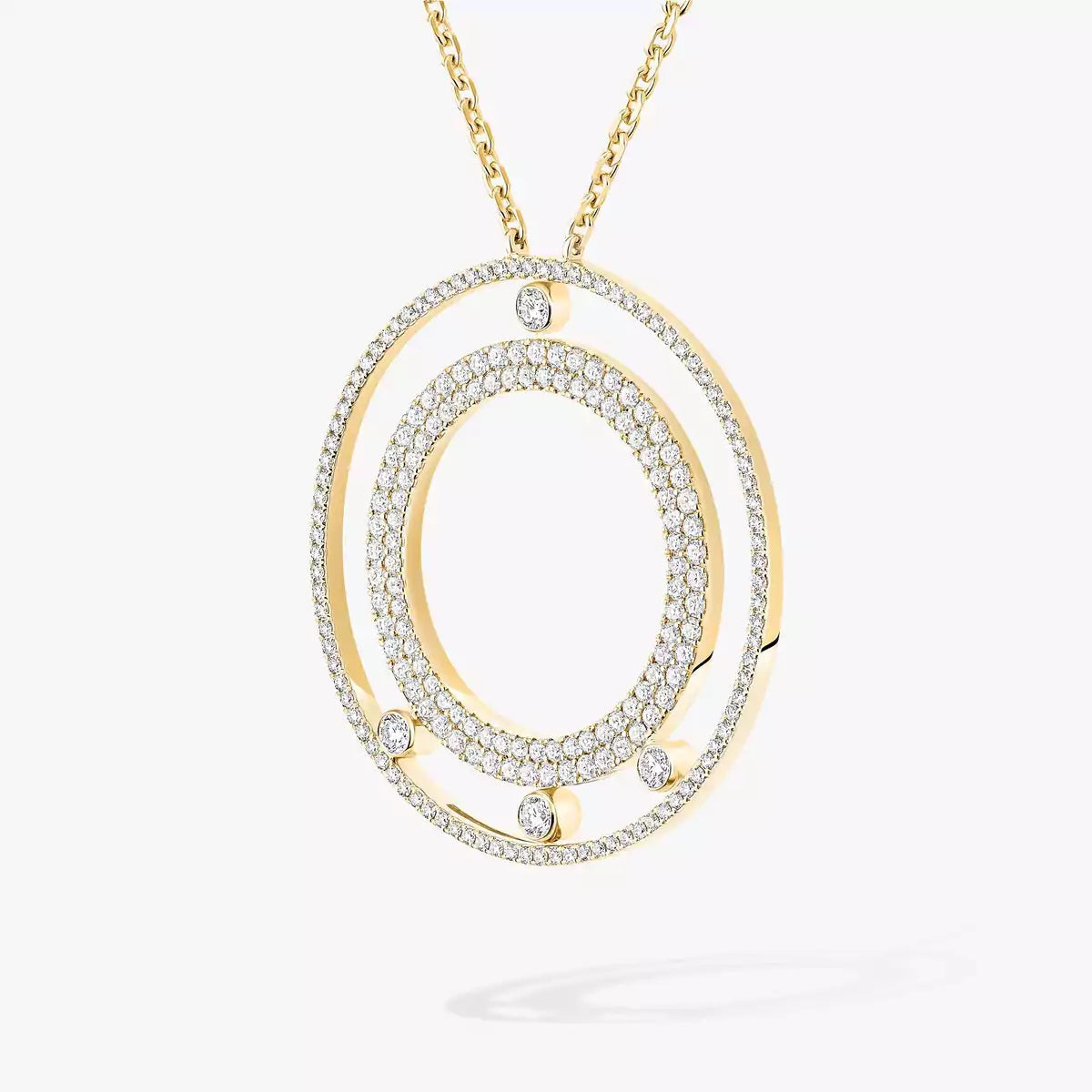 [Leaves]MOVE ROMANE LONG PAVÉ DIAMOND NECKLACE