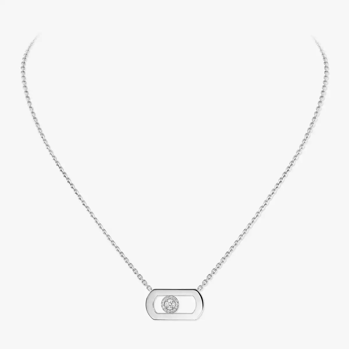 [Leaves]LARGE MOVE PENDANT SINGLE DIAMOND NECKLACE