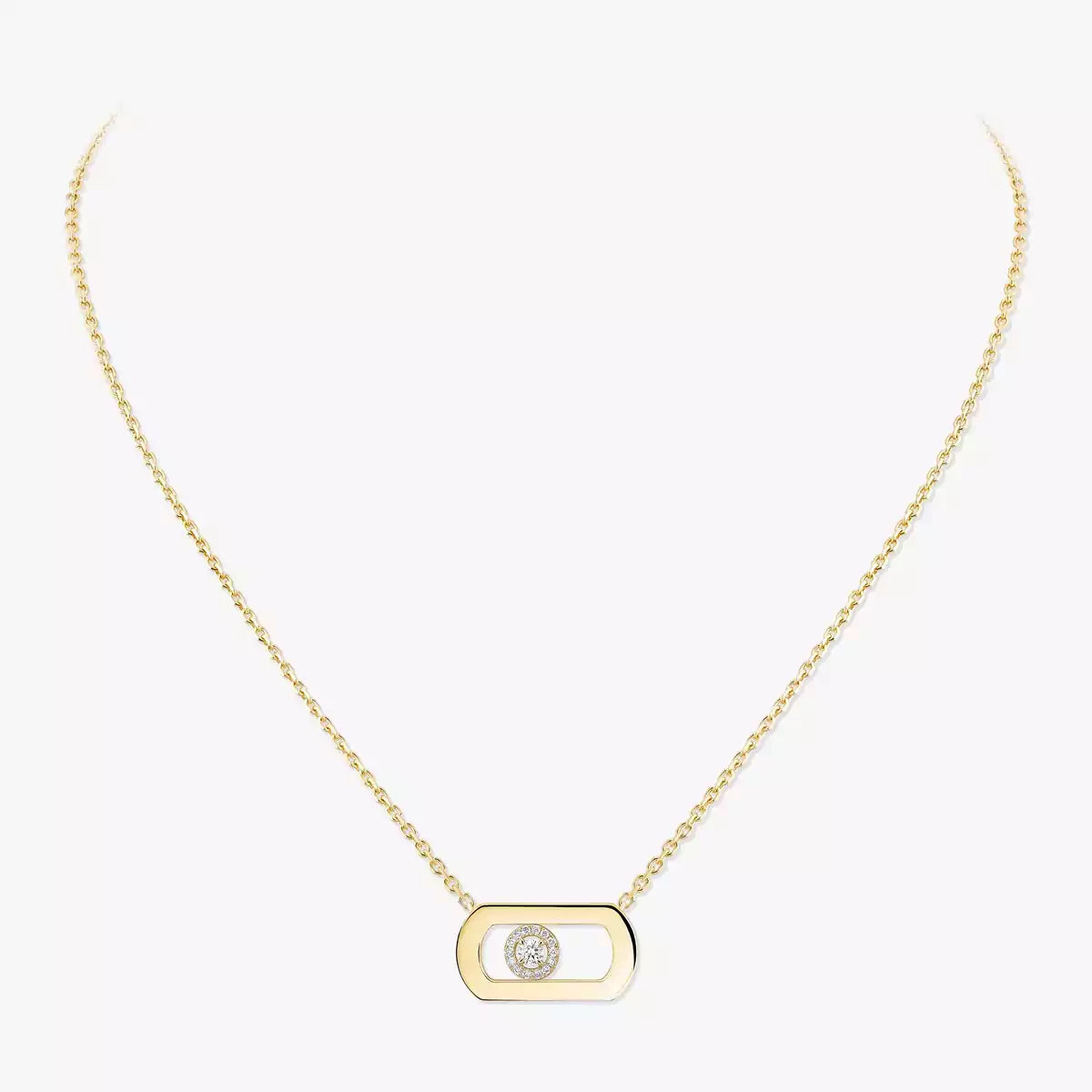 [Leaves]LARGE MOVE PENDANT SINGLE DIAMOND NECKLACE