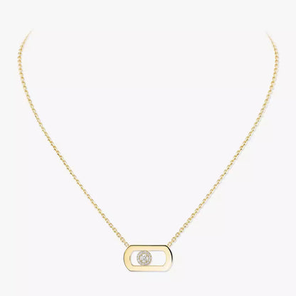 [Leaves]LARGE MOVE PENDANT SINGLE DIAMOND NECKLACE