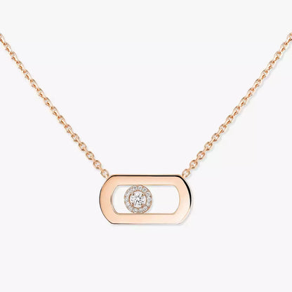 [Leaves]LARGE MOVE PENDANT SINGLE DIAMOND NECKLACE