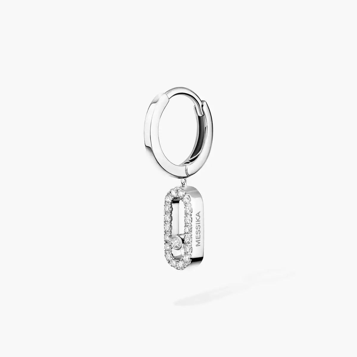 [Leaves]MOVE UNO SINGLE DIAMOND HOOP EARRINGS