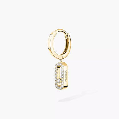 [Leaves]MOVE UNO SINGLE DIAMOND HOOP EARRINGS