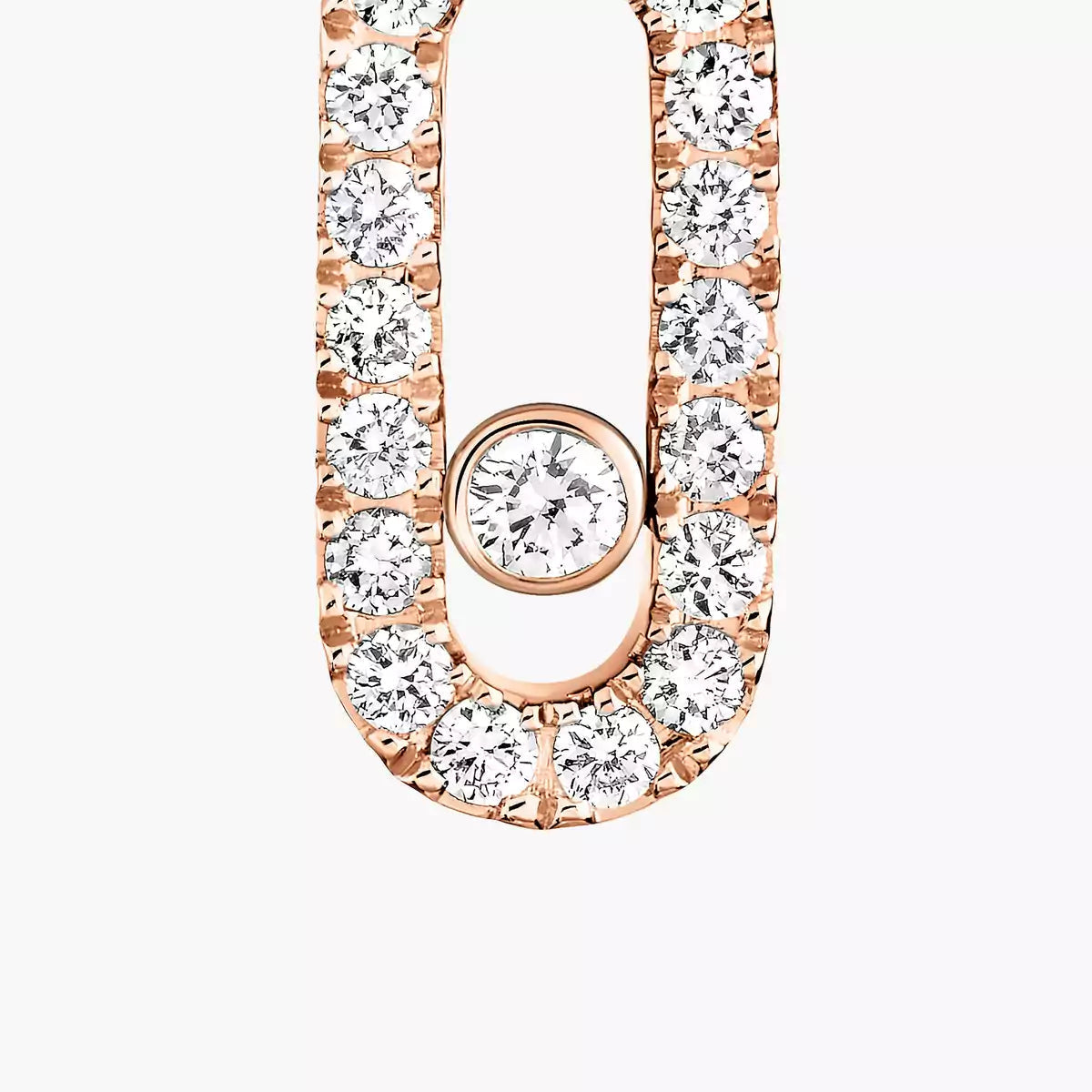 [Leaves]MOVE UNO SINGLE DIAMOND HOOP EARRINGS