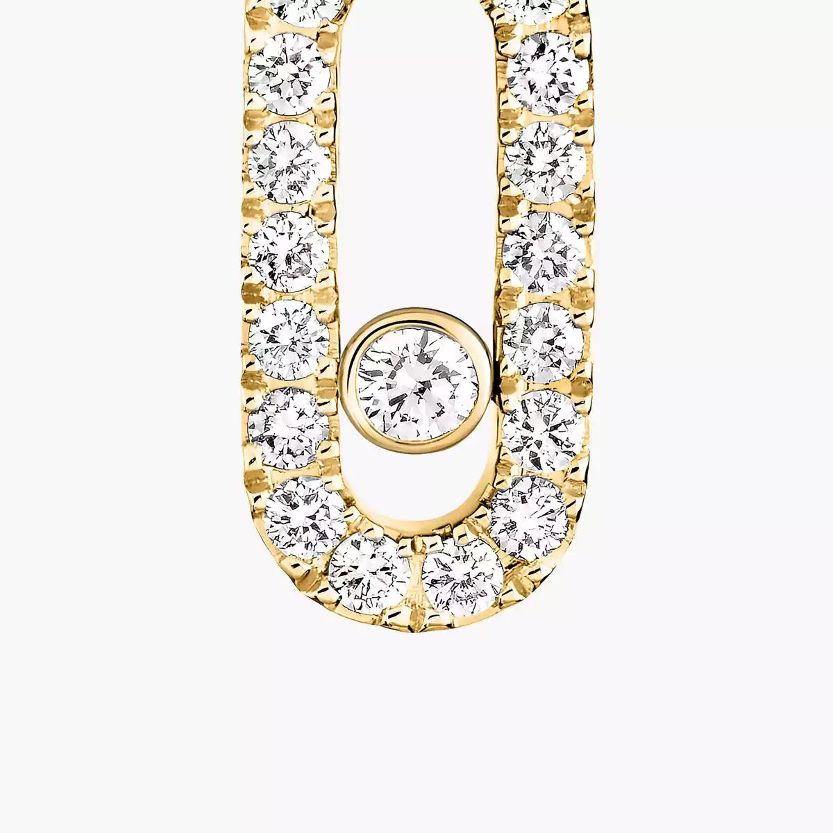 [Leaves]MOVE UNO SINGLE DIAMOND HOOP EARRINGS
