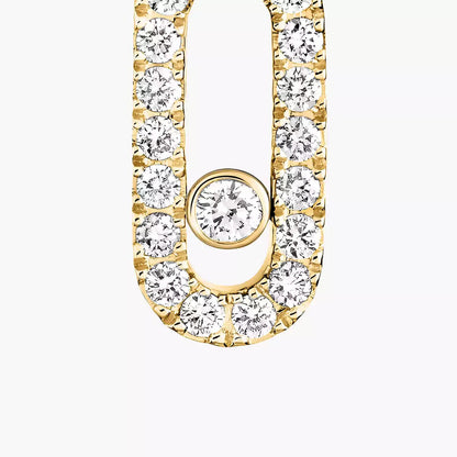 [Leaves]MOVE UNO SINGLE DIAMOND HOOP EARRINGS