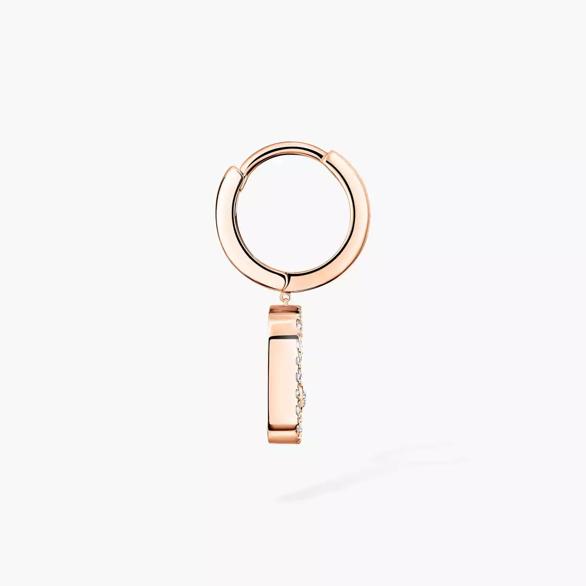 [Leaves]MOVE UNO SINGLE DIAMOND HOOP EARRINGS