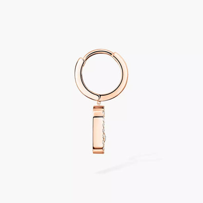 [Leaves]MOVE UNO SINGLE DIAMOND HOOP EARRINGS