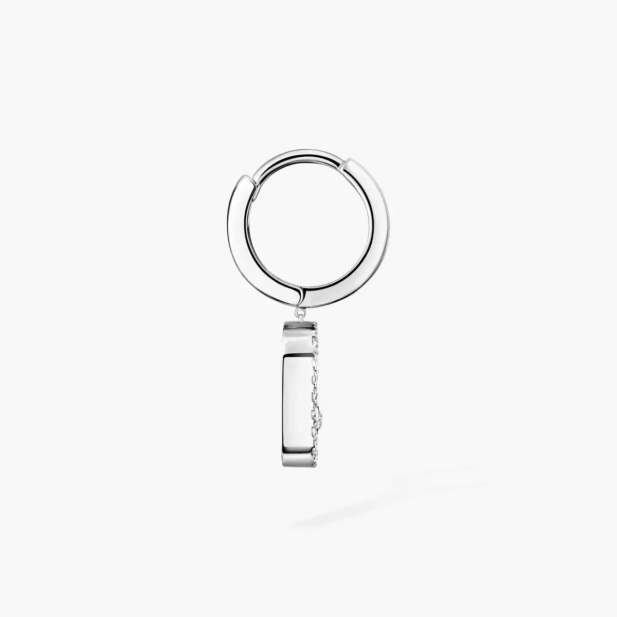[Leaves]MOVE UNO SINGLE DIAMOND HOOP EARRINGS