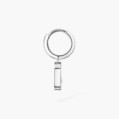 [Leaves]MOVE UNO SINGLE DIAMOND HOOP EARRINGS
