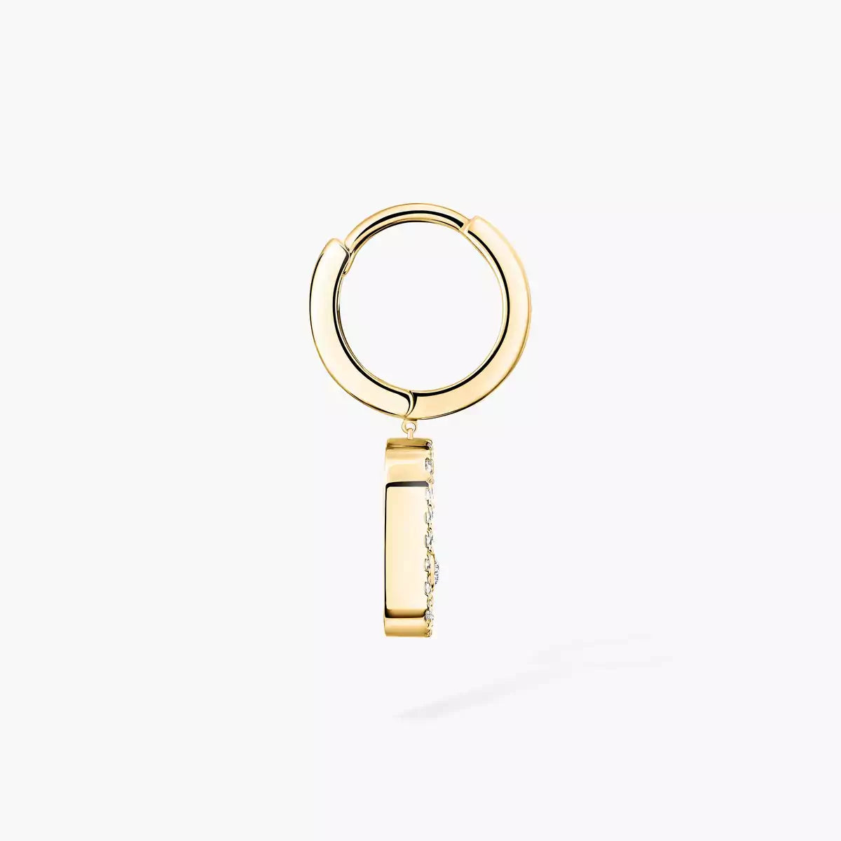 [Leaves]MOVE UNO SINGLE DIAMOND HOOP EARRINGS