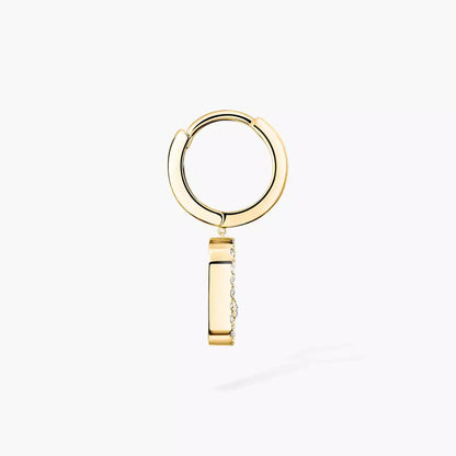[Leaves]MOVE UNO SINGLE DIAMOND HOOP EARRINGS