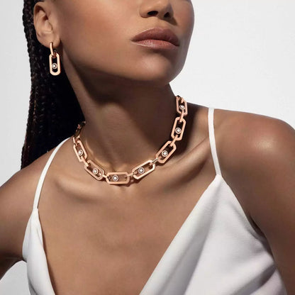 [Leaves]SO MOVE XL DIAMOND HOOP EARRINGS