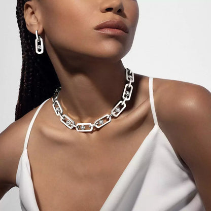[Leaves]SO MOVE XL DIAMOND PENDANT EARRINGS