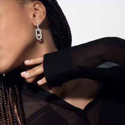 [Leaves]SO MOVE XL FULL-PAVÉ DIAMOND PENDANT EARRINGS