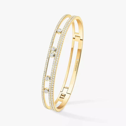 [Leaves]MOVE ROMANE PAVÉ DIAMOND BANGLE BRACELET