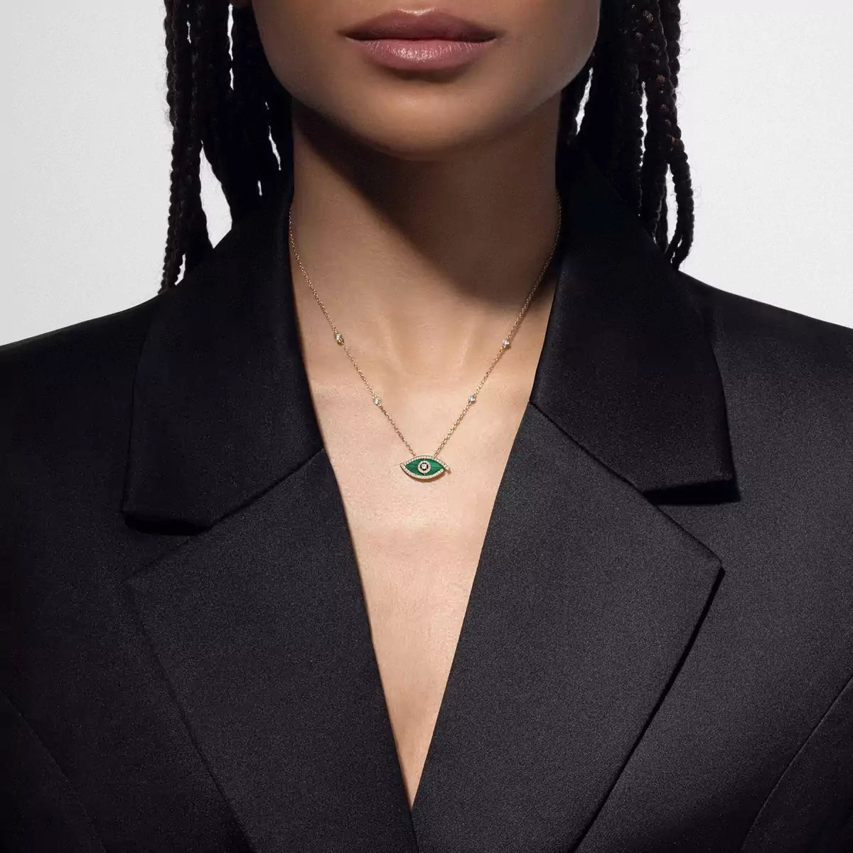 [Leaves]LUCKY EYE DIAMOND NECKLACE