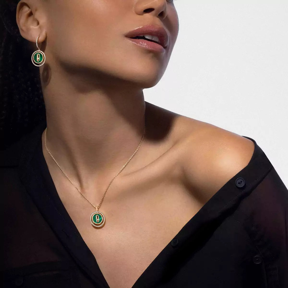 [Leaves]Lucky Move Diamond Necklace in Rose Gold and White Mother-of-Pearl
