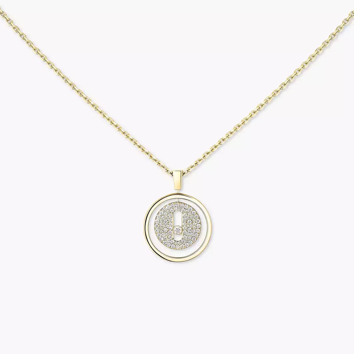 [Leaves]LUCKY MOVE FULL PAVÉ DIAMOND NECKLACE