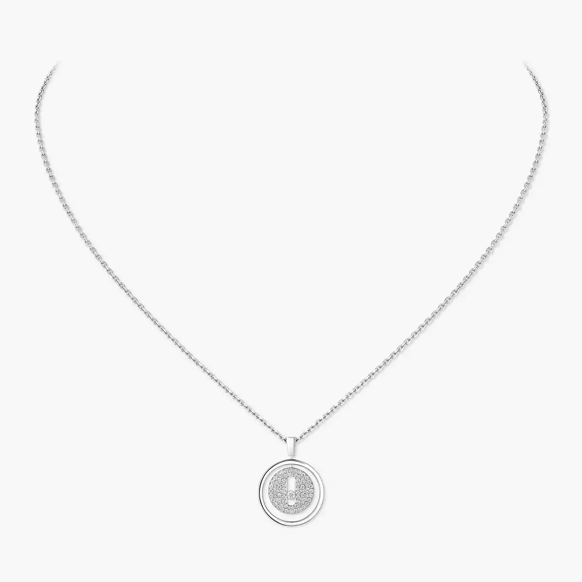 [Leaves]LUCKY MOVE FULL PAVÉ DIAMOND NECKLACE