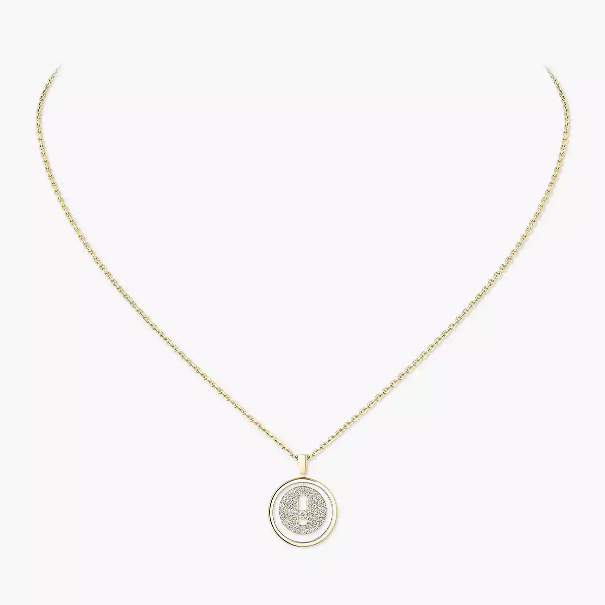 [Leaves]LUCKY MOVE FULL PAVÉ DIAMOND NECKLACE