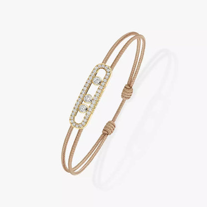 [Leaves]CARE(S) PAVÉ CORD BRACELET