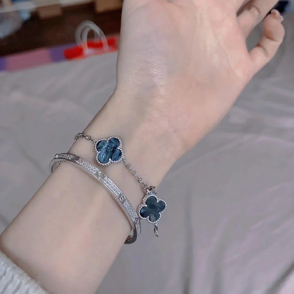 [Leaves]LUCKY CLOVER 5-MOTIF BRACELET - PIETERSITE COLLECTION