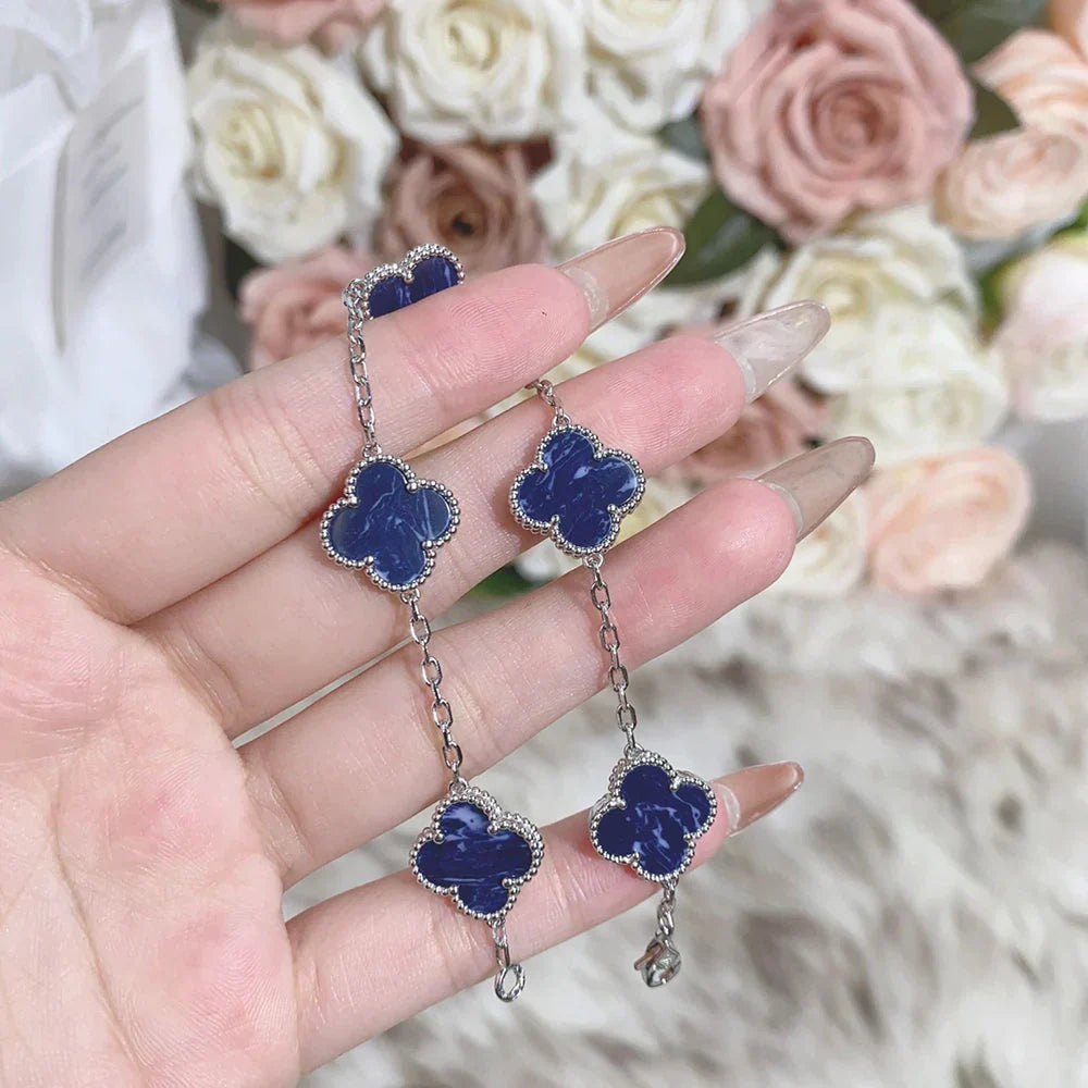 [Leaves]LUCKY CLOVER 5-MOTIF BRACELET - PIETERSITE COLLECTION
