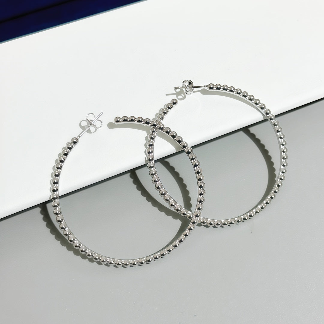 [Leaves] SMOOTH BEAD STUD EARRINGS
