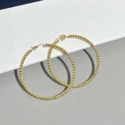 [Leaves] SMOOTH BEAD STUD EARRINGS