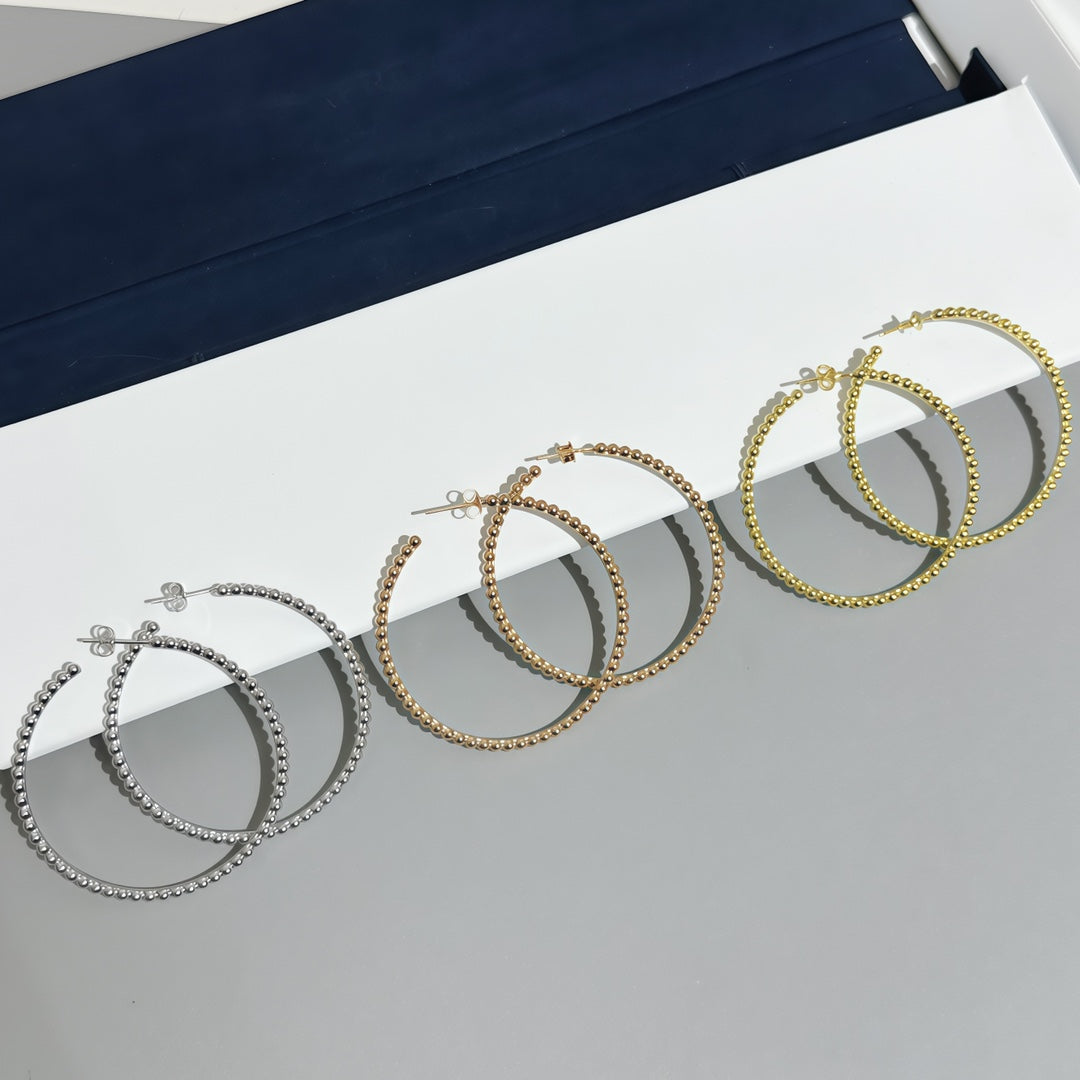 [Leaves] SMOOTH BEAD STUD EARRINGS