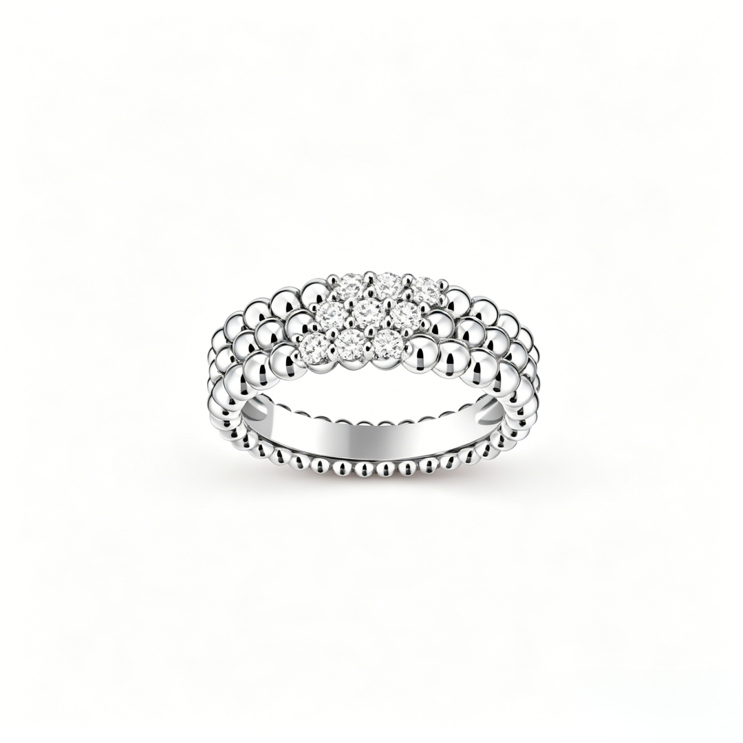 [Leaves] THREE-ROW DIAMOND RING