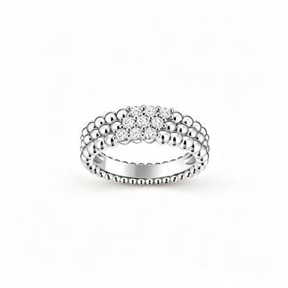[Leaves] THREE-ROW DIAMOND RING
