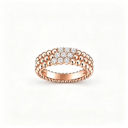 [Leaves] THREE-ROW DIAMOND RING